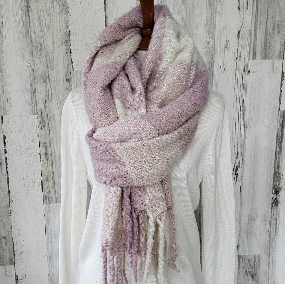 Soft midweight Scarf Lilac/Cream